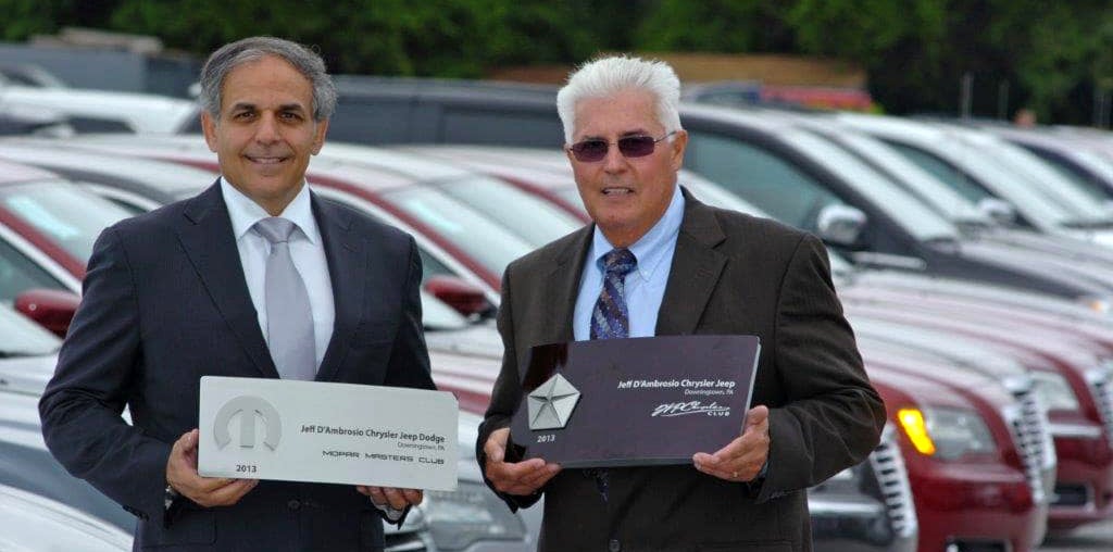 Walter P Chrysler Club Award at Jeff D'Ambrosio Auto Group in Downingtown PA