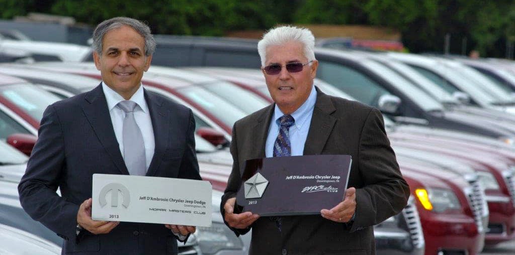 Walter P Chrysler Club Award at Jeff D'Ambrosio Auto Group in Downingtown PA
